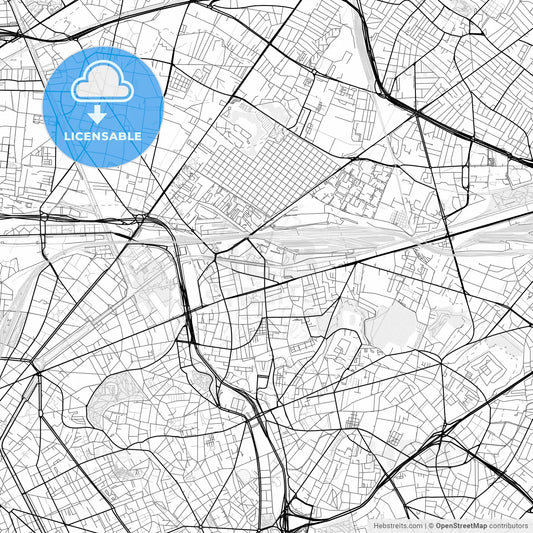 Vector PDF map of Pantin, France