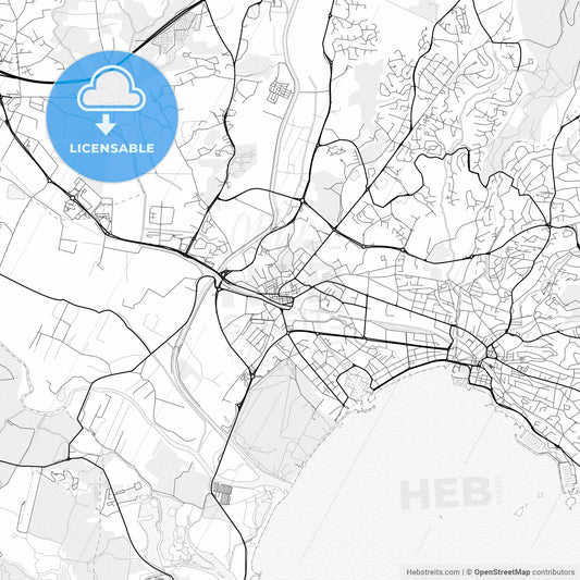 Vector PDF map of Fréjus, France