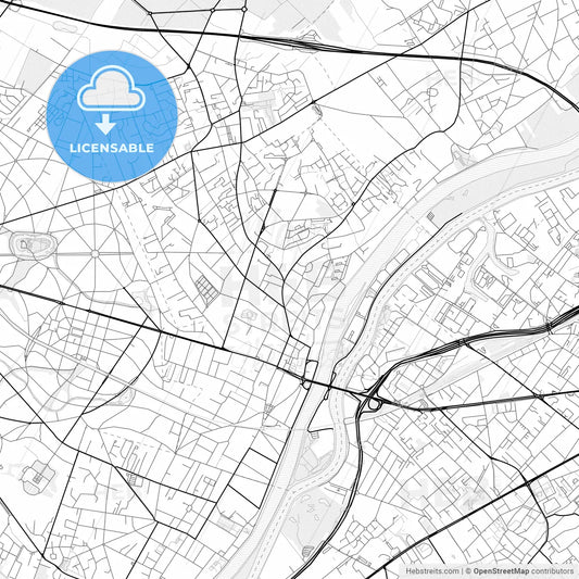 Vector PDF map of Chatou, France