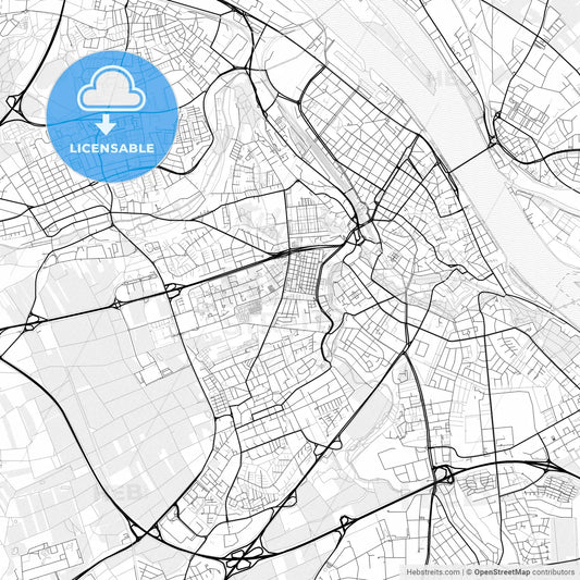 Vector PDF map of Mainz, Germany