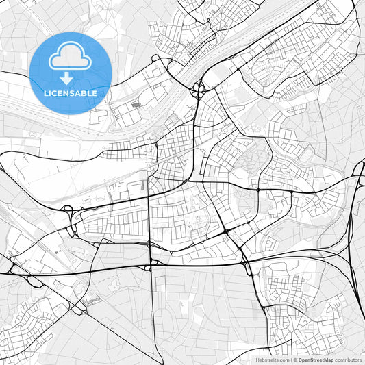 Vector PDF map of Russelsheim am Main, Germany