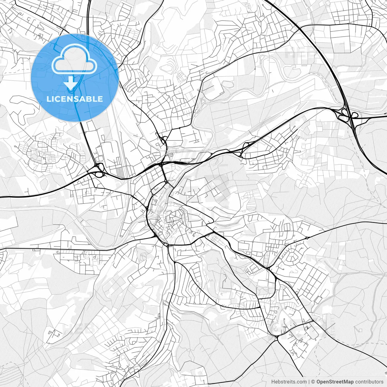 Vector PDF map of Wetzlar, Germany