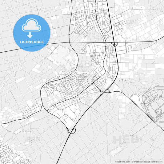 Vector PDF map of Rodgau, Germany