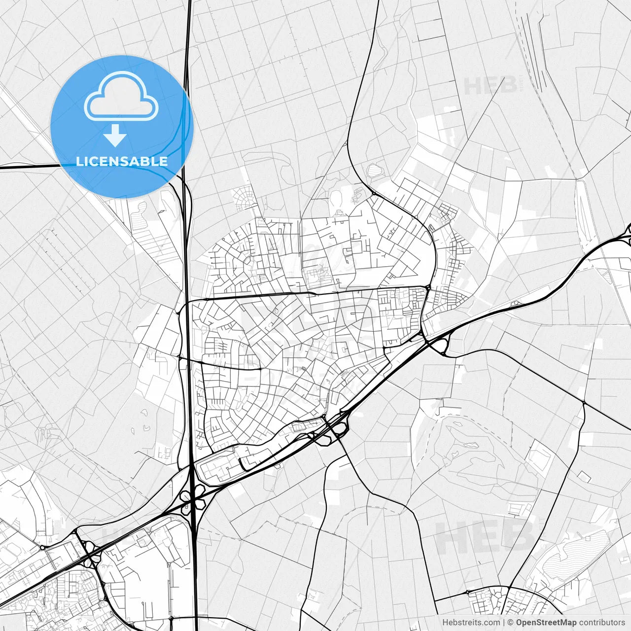 Vector PDF map of Viernheim, Germany