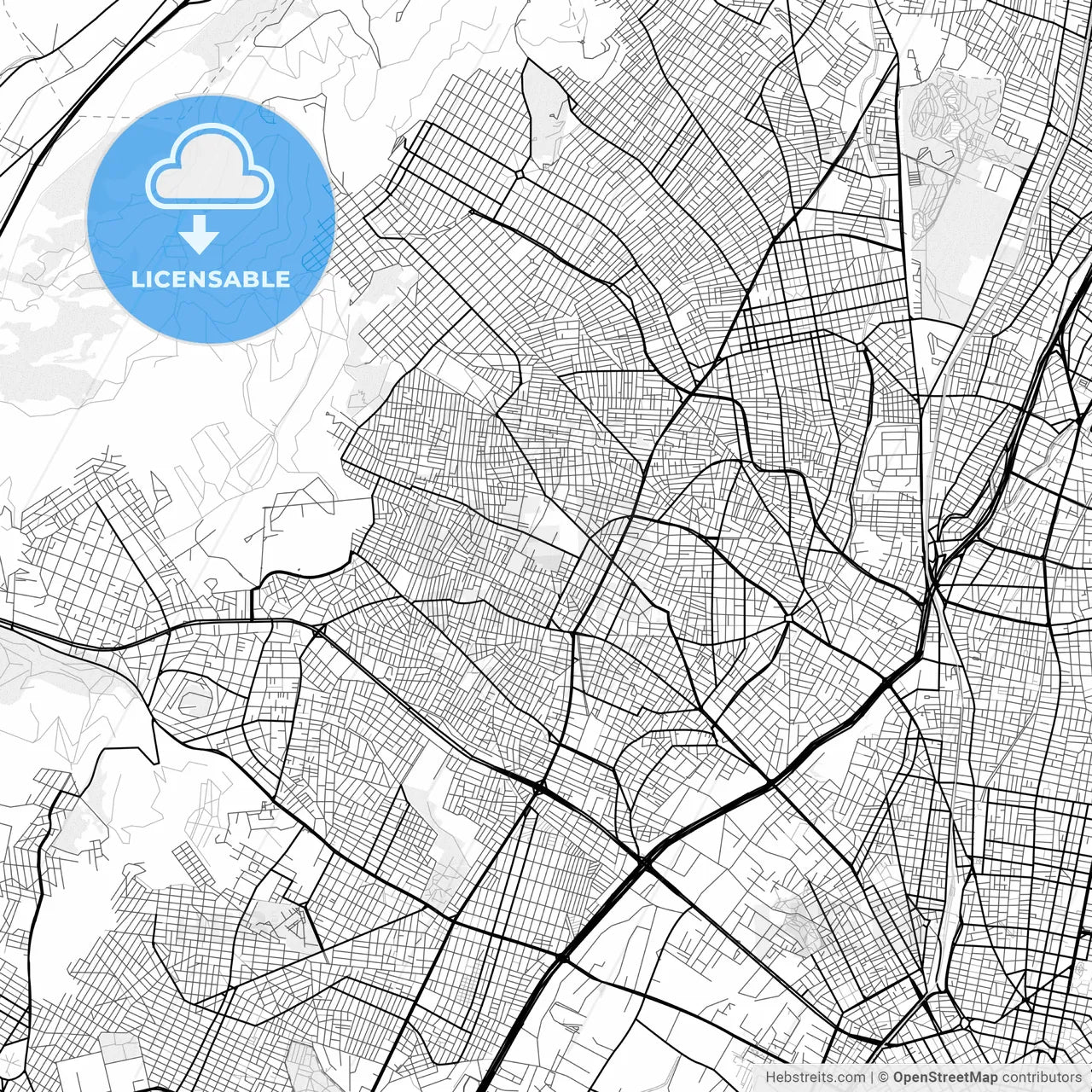 Vector PDF map of Peristeri, Greece