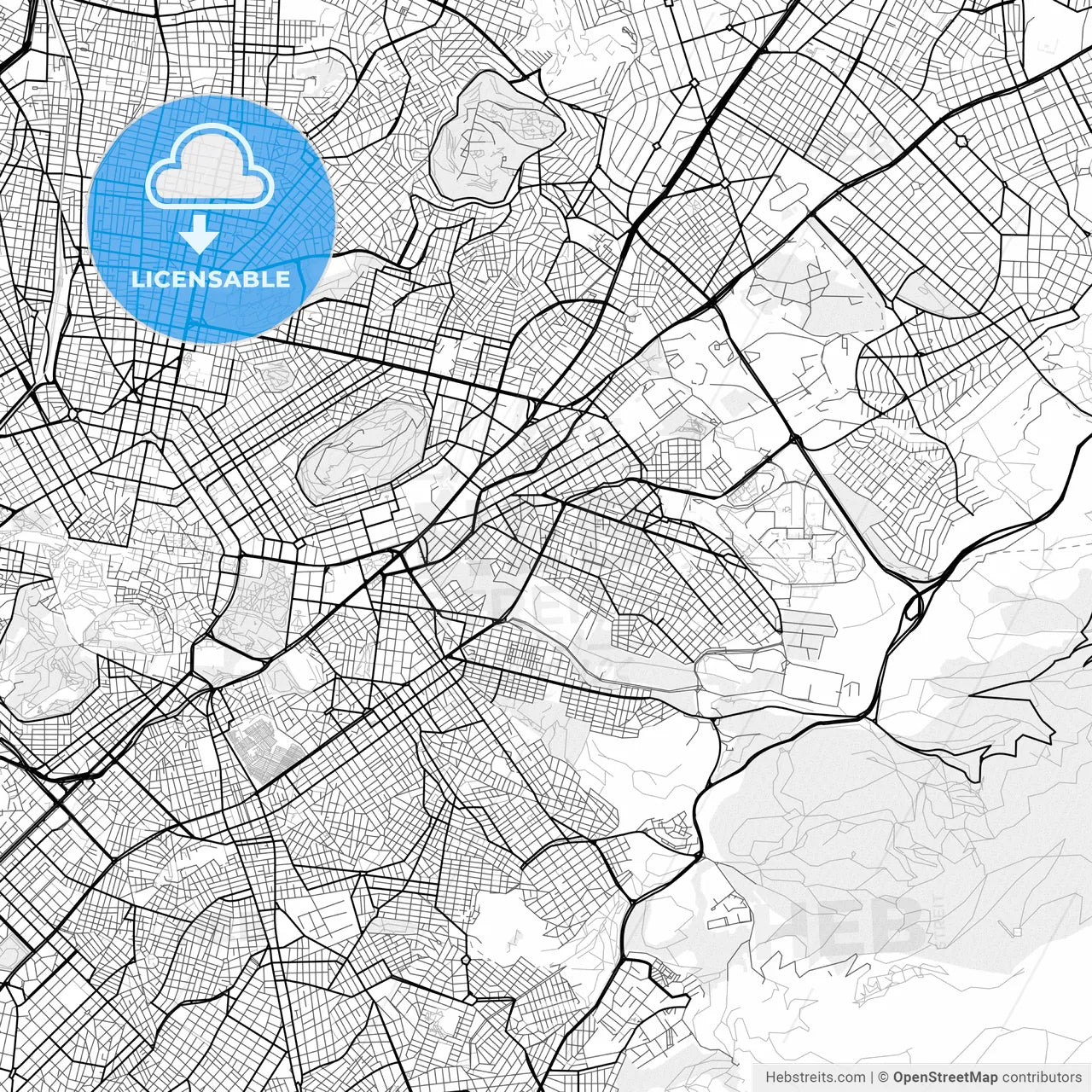 Vector PDF map of Zografou, Greece