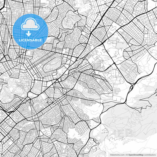 Vector PDF map of Zografou, Greece