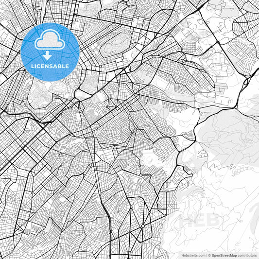 Vector PDF map of Vyronas, Greece