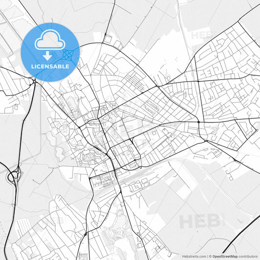 Vector PDF map of Székesfehérvár, Hungary