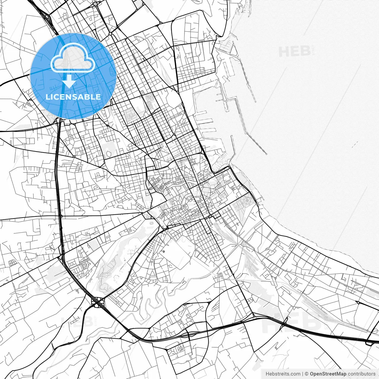 Vector PDF map of Palermo, Italy