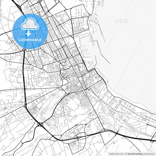 Vector PDF map of Palermo, Italy