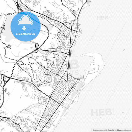 Vector PDF map of Messina, Italy