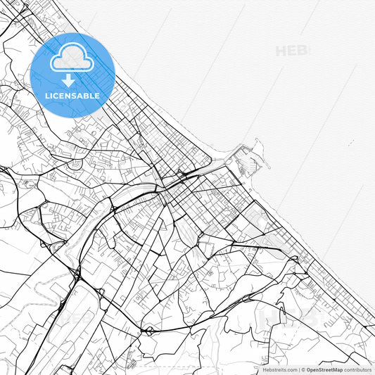 Vector PDF map of Pescara, Italy