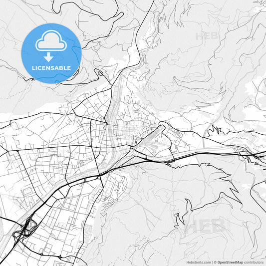 Vector PDF map of Bolzano, Italy