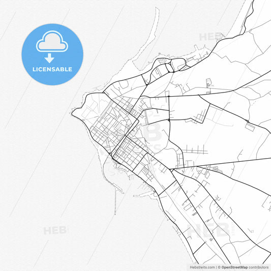 Vector PDF map of Marsala, Italy