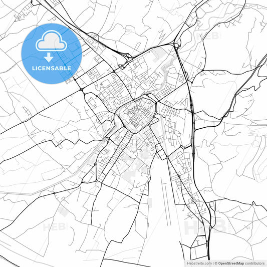 Vector PDF map of Foligno, Italy