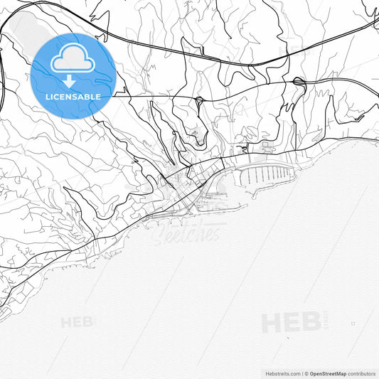 Vector PDF map of Sanremo, Italy