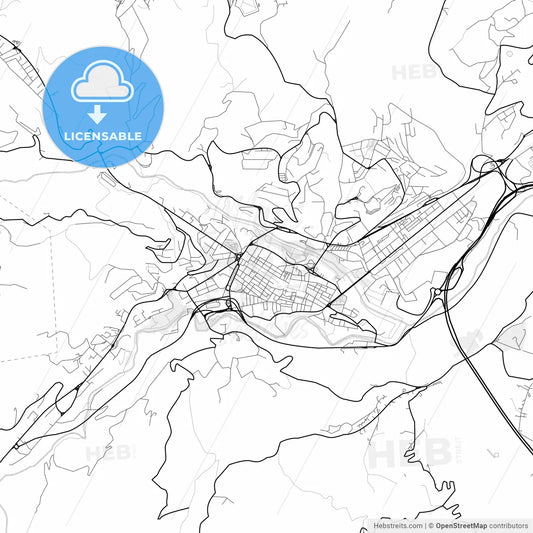 Vector PDF map of Teramo, Italy