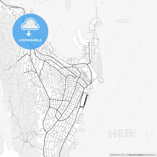 Vector PDF map of Horten, Norway
