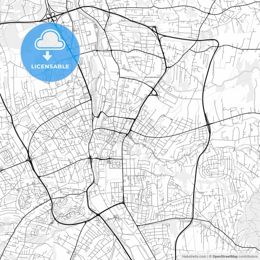 Vector PDF map of Bielsko-Biała, Poland