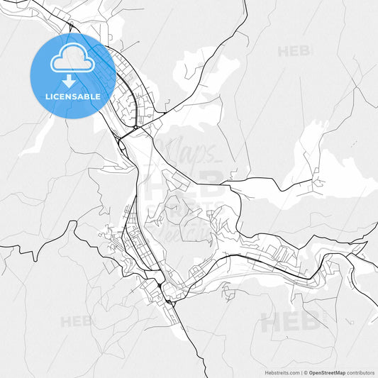 Vector PDF map of Reșița, Romania