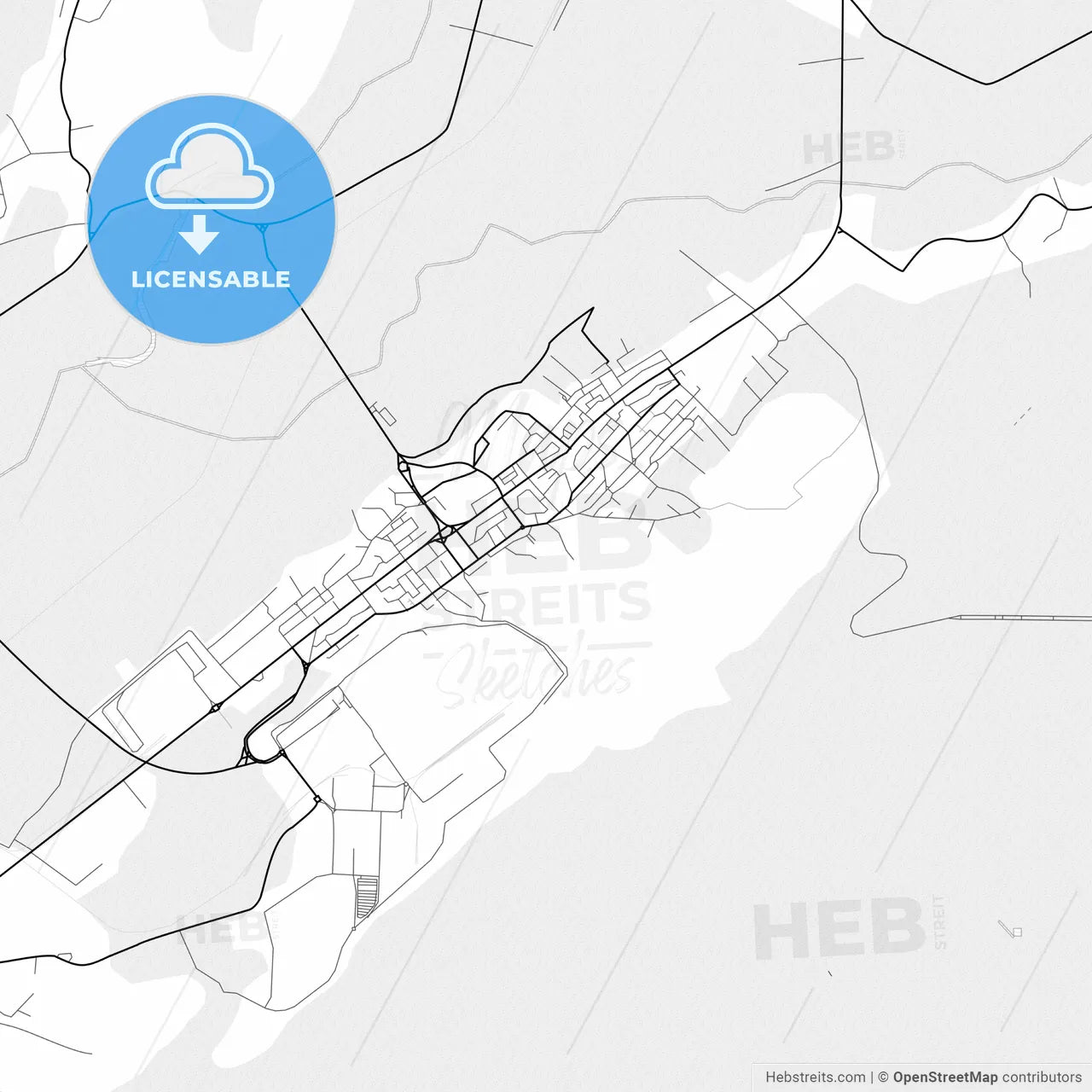 Vector PDF map of Mioveni, Romania