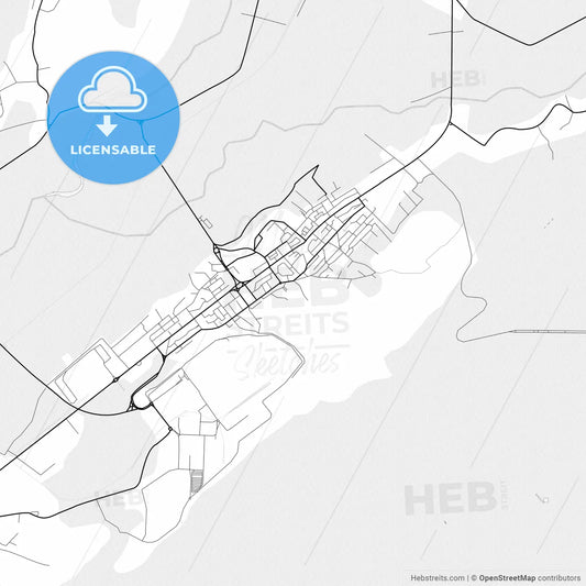 Vector PDF map of Mioveni, Romania