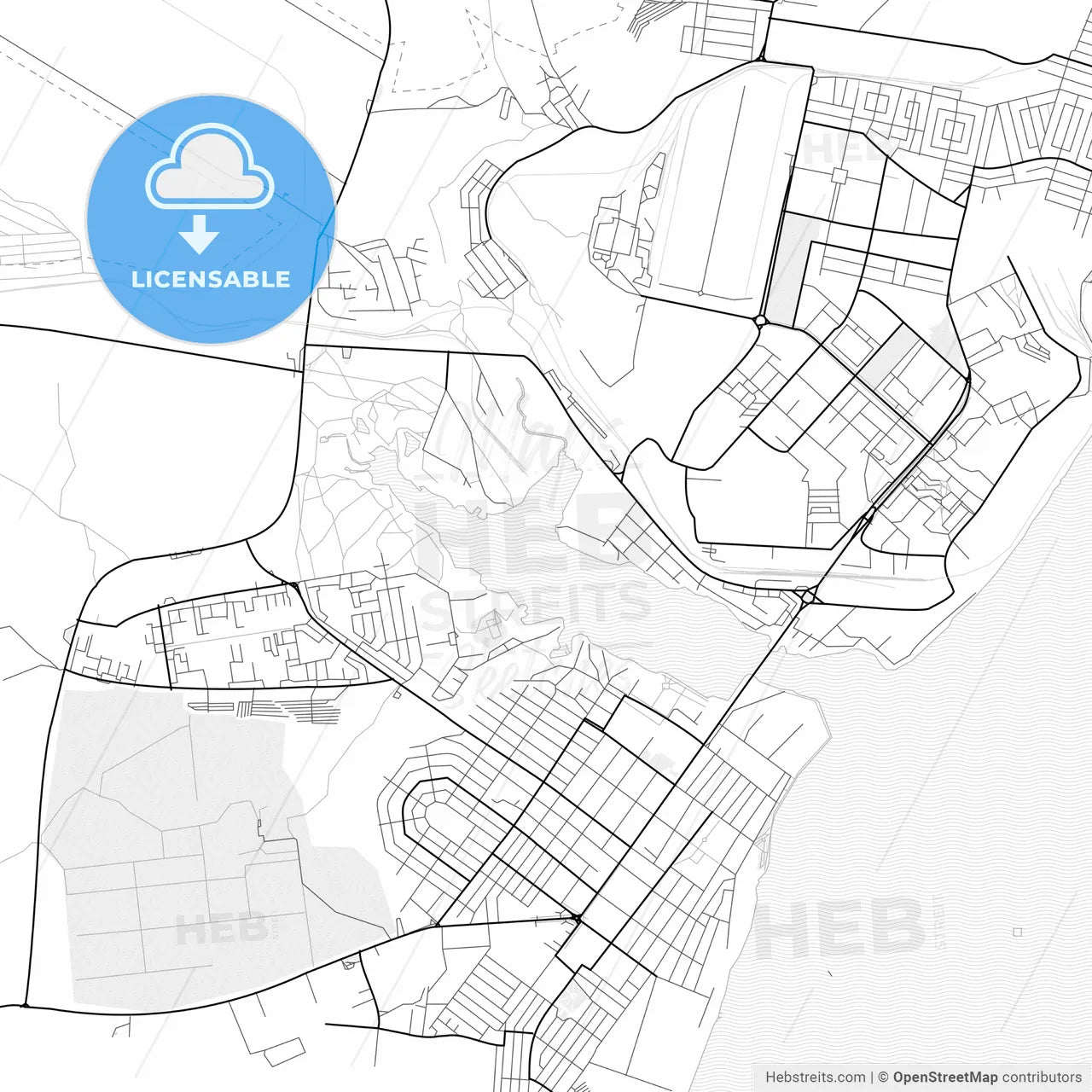 Vector PDF map of Kamyshin, Russia