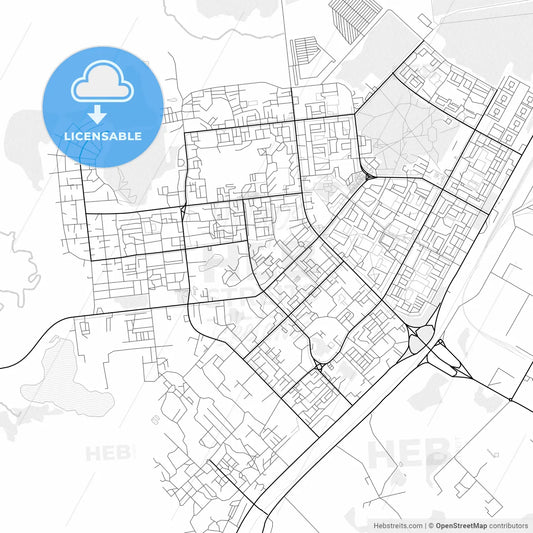 Vector PDF map of Noyabrsk, Russia