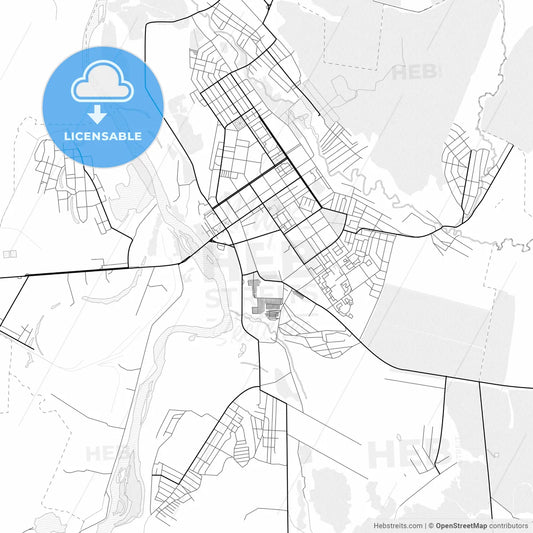 Vector PDF map of Ishimbay, Russia