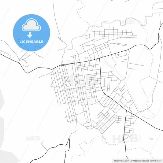 Vector PDF map of Buynaksk, Russia
