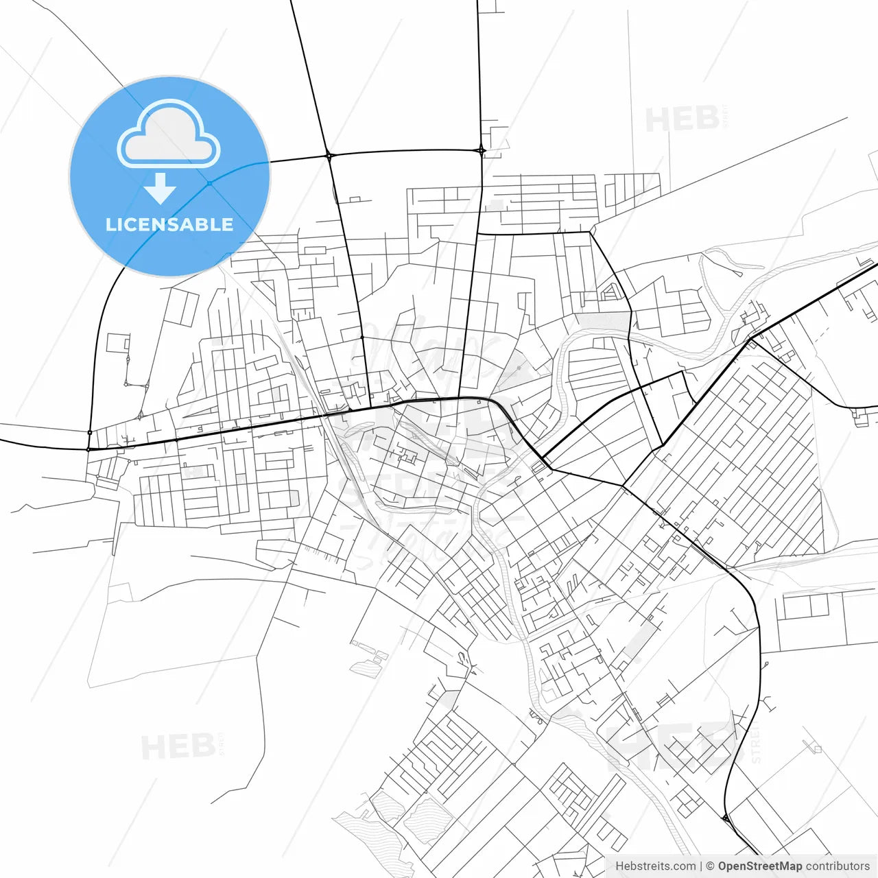 Vector PDF map of Zrenjanin, Serbia