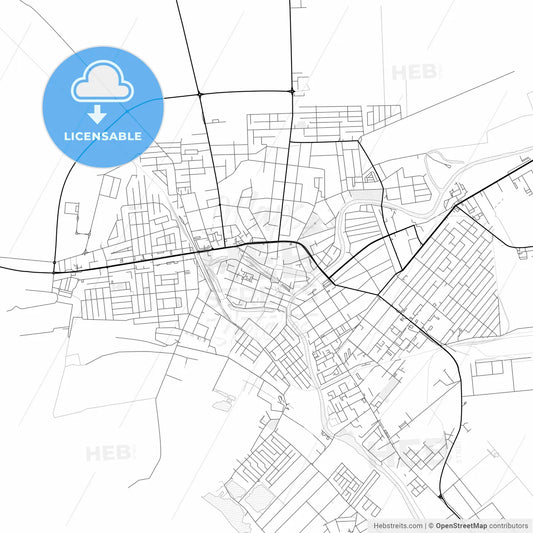 Vector PDF map of Zrenjanin, Serbia