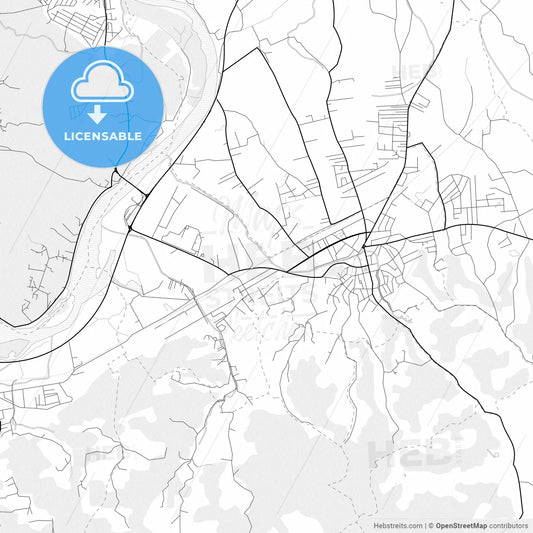 Vector PDF map of Loznica, Serbia