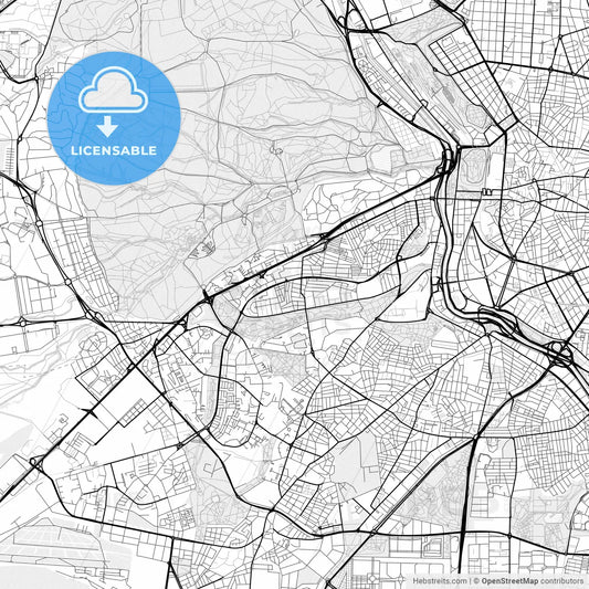 Vector PDF map of Latina, Spain