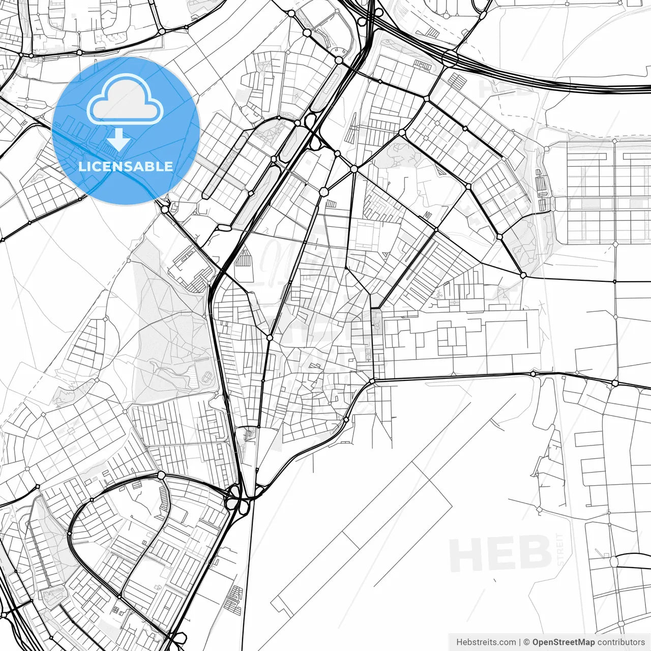 Vector PDF map of Getafe, Spain