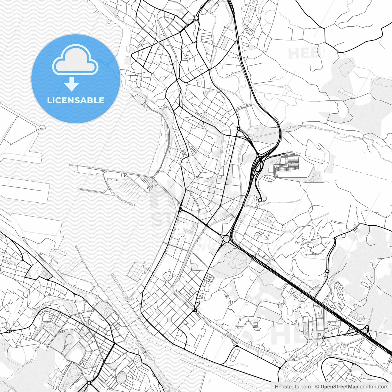 Vector PDF map of Getxo, Spain