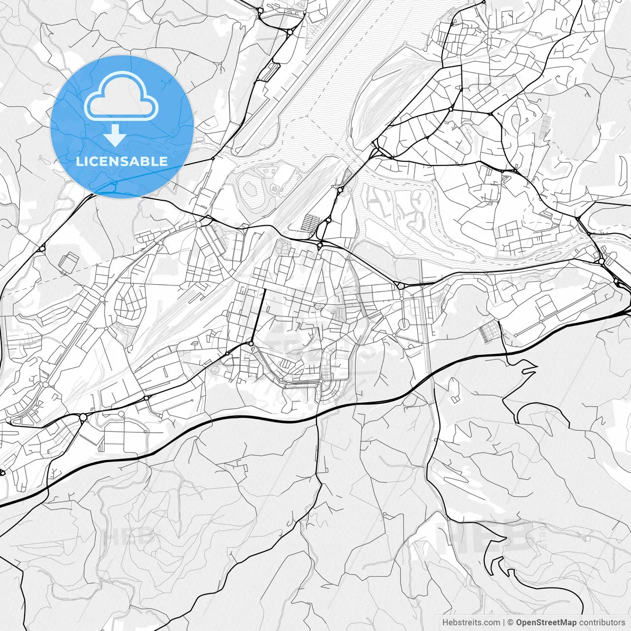 Vector PDF map of Irun, Spain