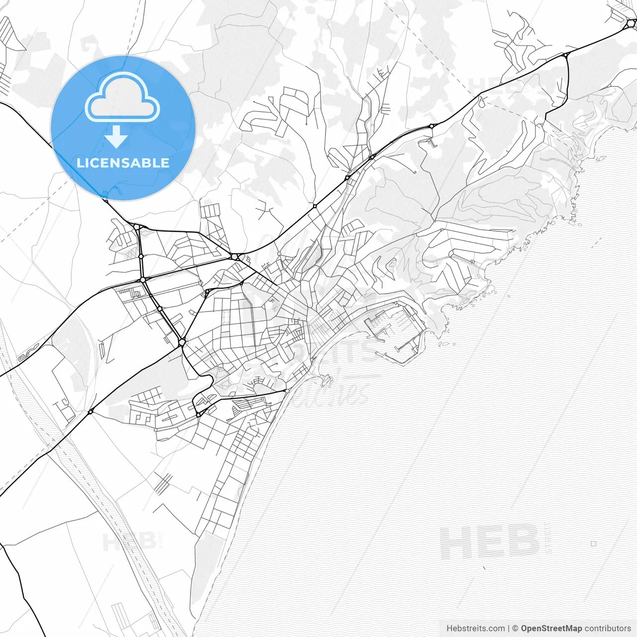 Vector PDF map of Blanes, Spain
