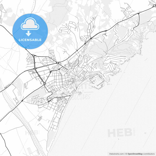 Vector PDF map of Blanes, Spain