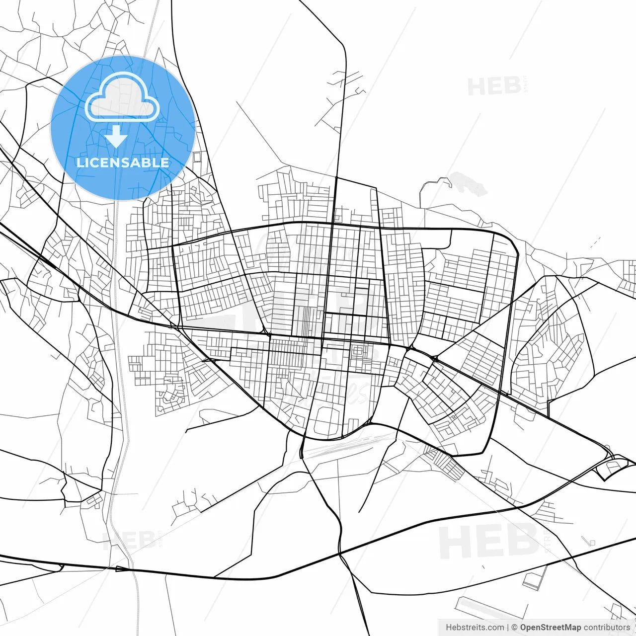 Vector PDF map of Erzincan, Turkey