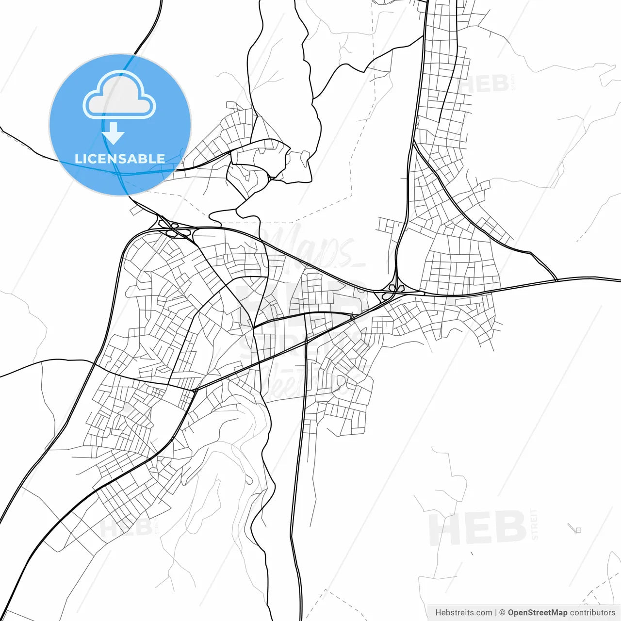 Vector PDF map of Nevşehir, Turkey