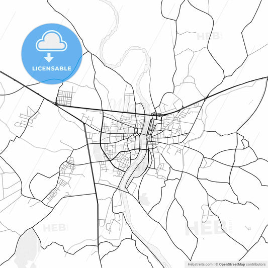 Vector PDF map of Çarşamba, Turkey