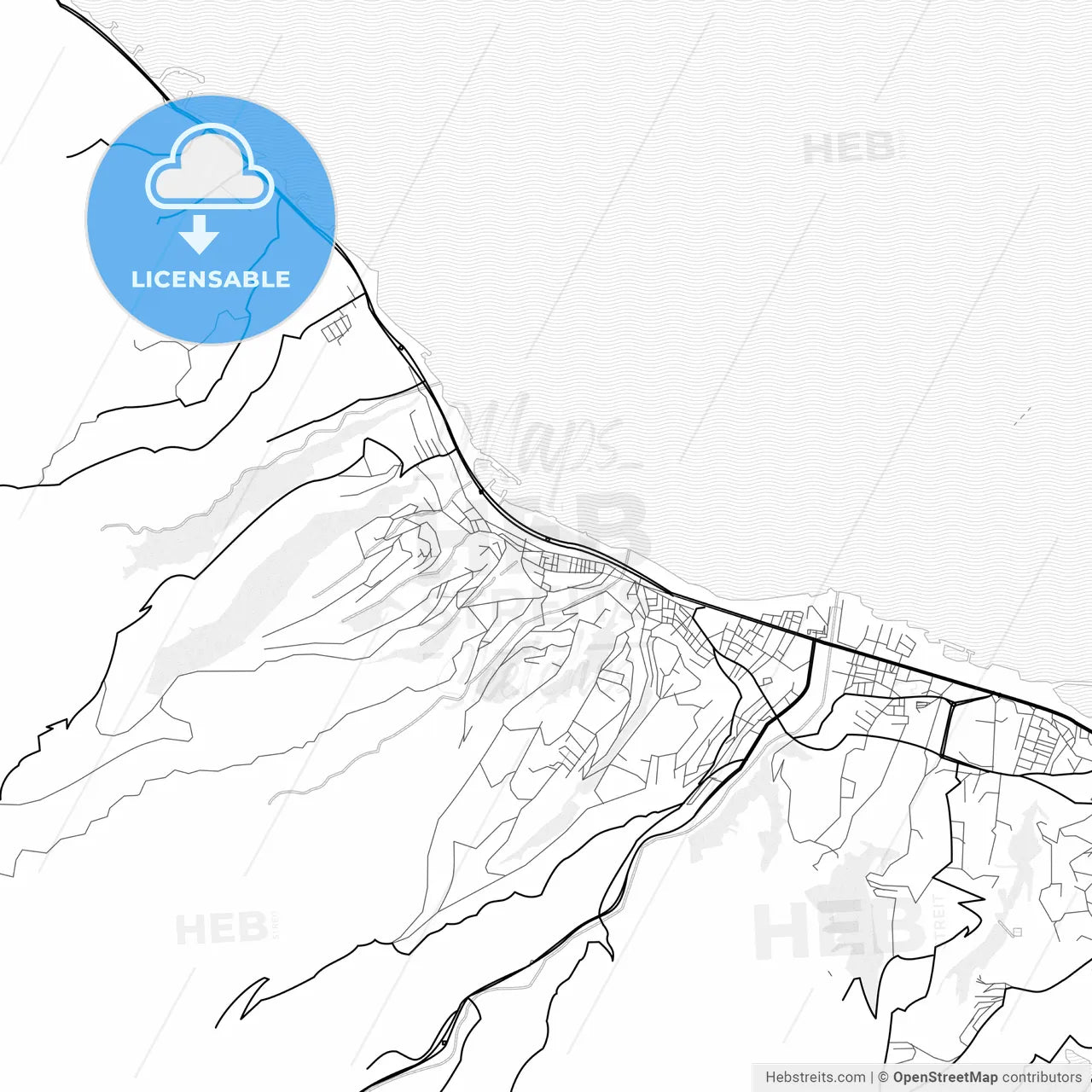 Vector PDF map of Akçaabat, Turkey