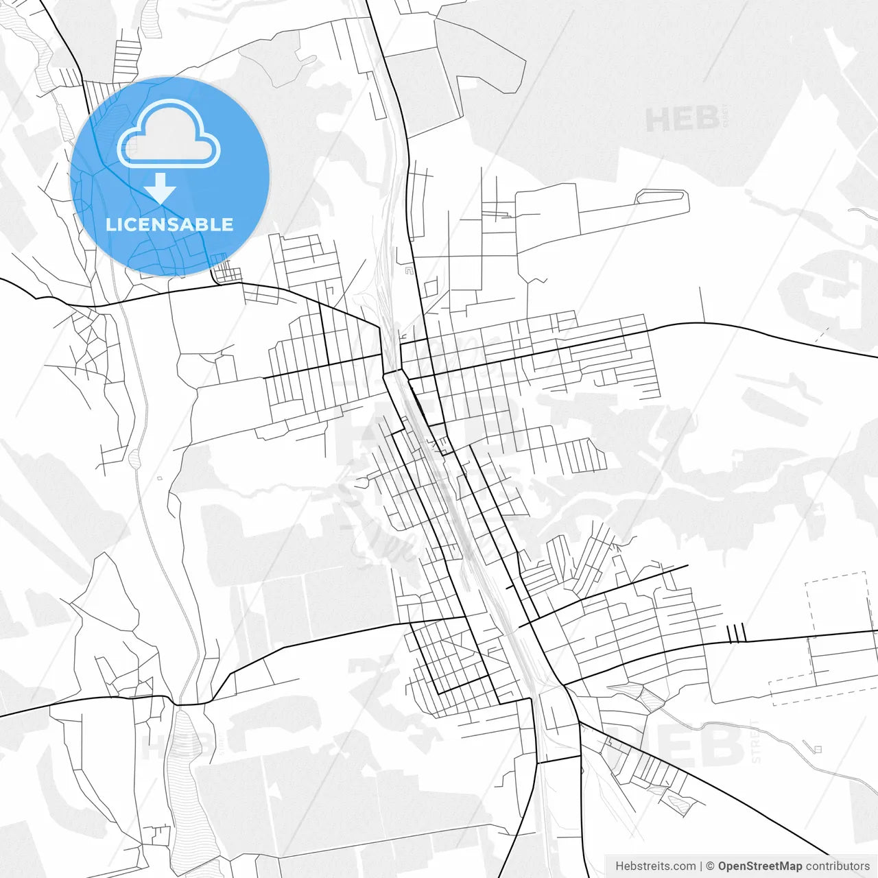 Vector PDF map of Podilsk, Ukraine