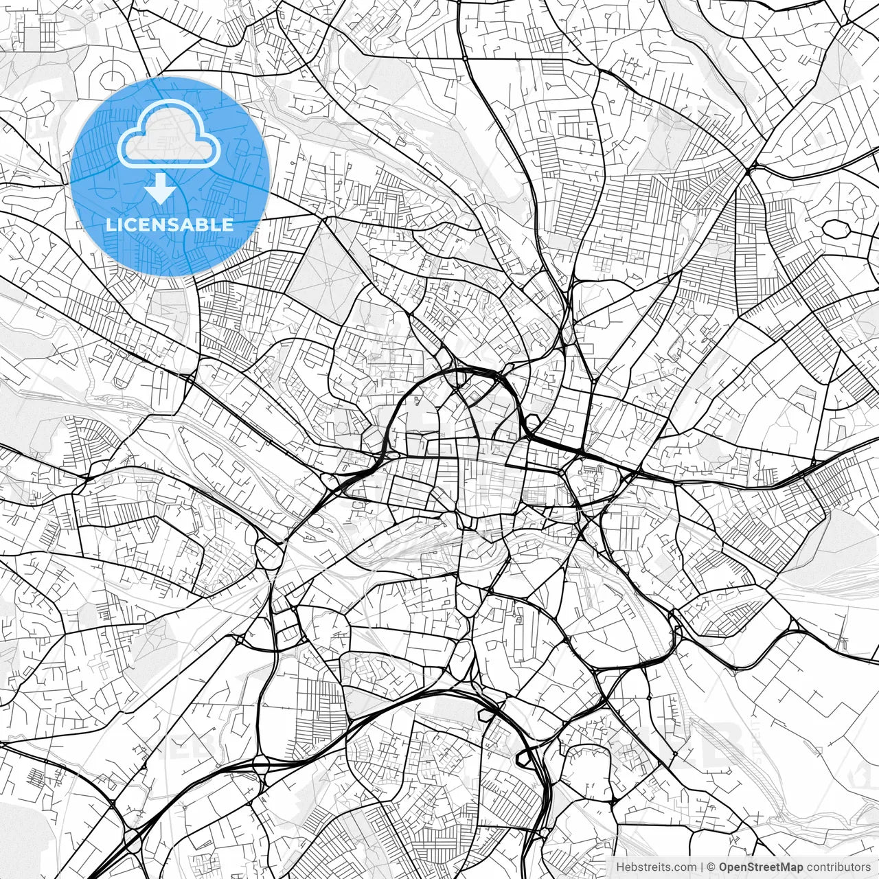 Vector PDF map of Leeds, England