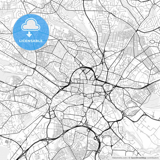 Vector PDF map of Leeds, England