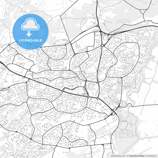 Vector PDF map of East Kilbride, Scotland