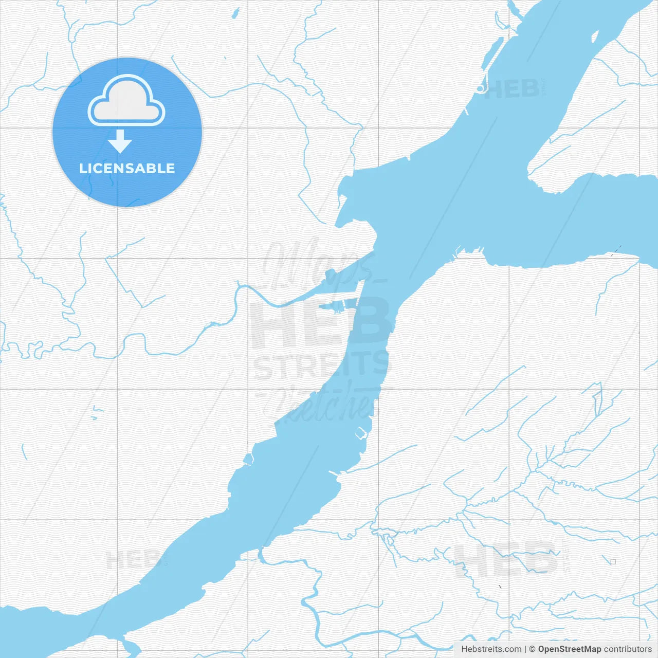 Vector PDF map of Quebec City, Canada
