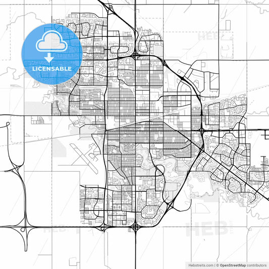 Vector PDF map of Regina, Canada